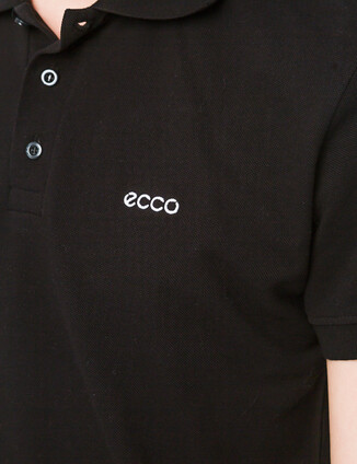 Черное мужское поло с логотипом Ecco - фото 2